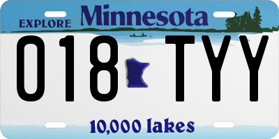 MN license plate 018TYY