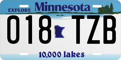 MN license plate 018TZB