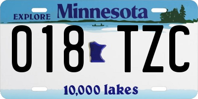 MN license plate 018TZC