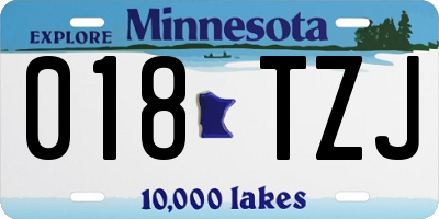 MN license plate 018TZJ