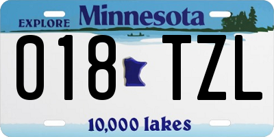 MN license plate 018TZL