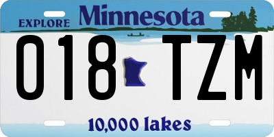 MN license plate 018TZM