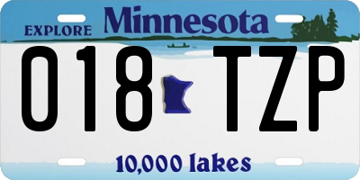 MN license plate 018TZP