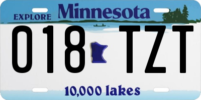 MN license plate 018TZT
