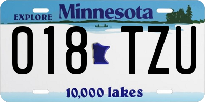 MN license plate 018TZU
