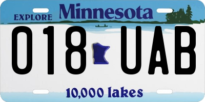 MN license plate 018UAB