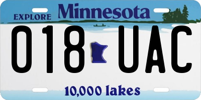 MN license plate 018UAC