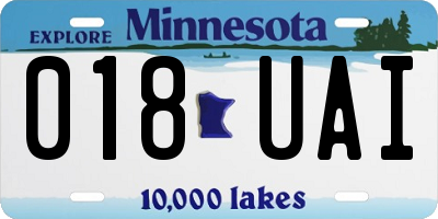 MN license plate 018UAI