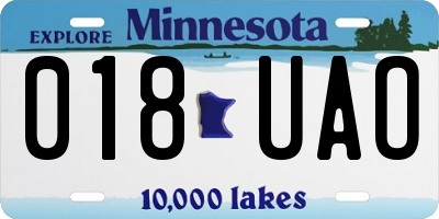 MN license plate 018UAO