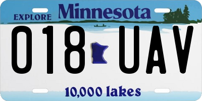 MN license plate 018UAV