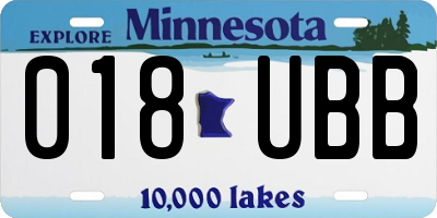 MN license plate 018UBB
