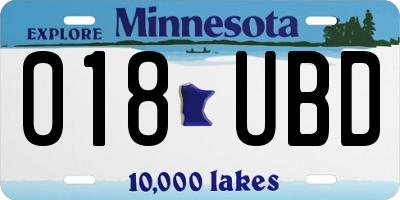 MN license plate 018UBD