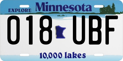 MN license plate 018UBF