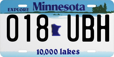 MN license plate 018UBH