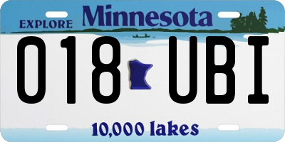 MN license plate 018UBI