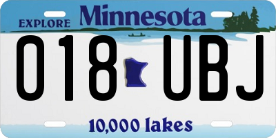 MN license plate 018UBJ