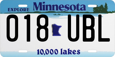 MN license plate 018UBL