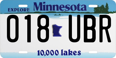 MN license plate 018UBR
