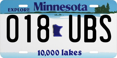 MN license plate 018UBS