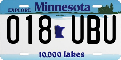 MN license plate 018UBU