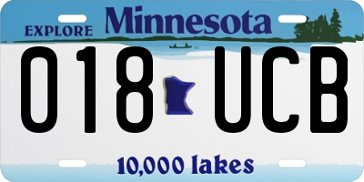 MN license plate 018UCB