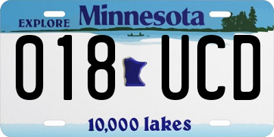 MN license plate 018UCD