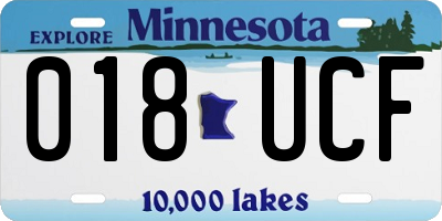 MN license plate 018UCF