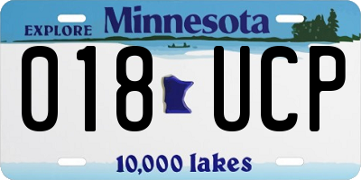 MN license plate 018UCP