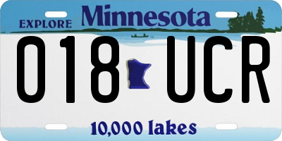 MN license plate 018UCR