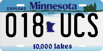MN license plate 018UCS