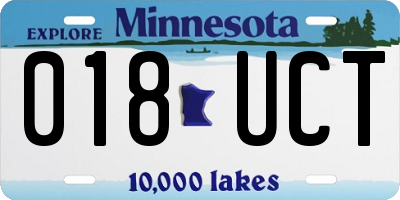 MN license plate 018UCT
