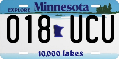 MN license plate 018UCU