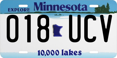 MN license plate 018UCV