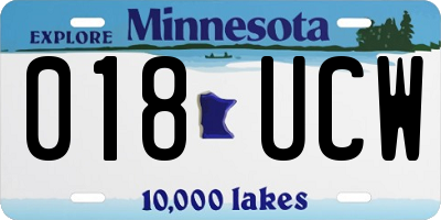 MN license plate 018UCW