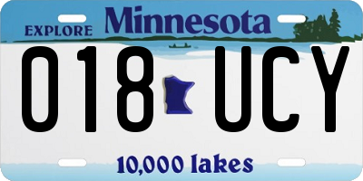 MN license plate 018UCY