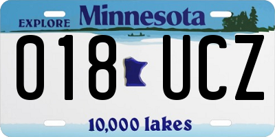 MN license plate 018UCZ