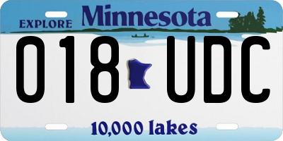 MN license plate 018UDC
