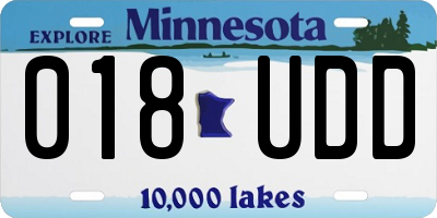 MN license plate 018UDD