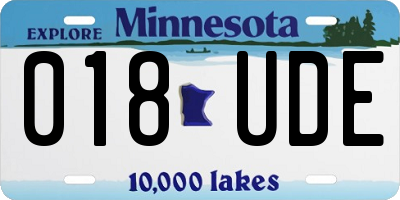 MN license plate 018UDE