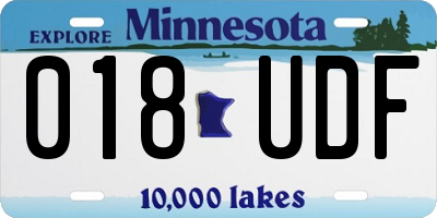 MN license plate 018UDF