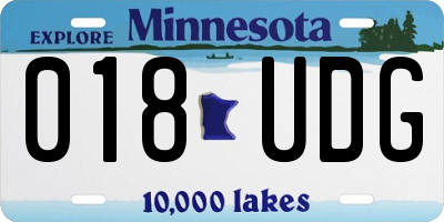 MN license plate 018UDG