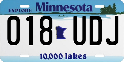 MN license plate 018UDJ