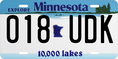MN license plate 018UDK