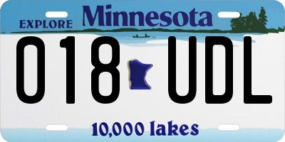 MN license plate 018UDL