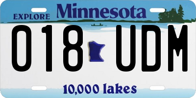 MN license plate 018UDM