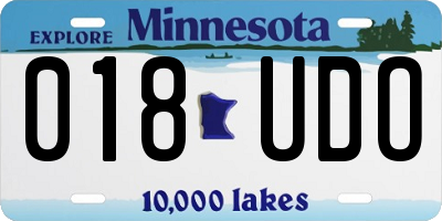 MN license plate 018UDO