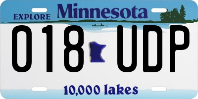 MN license plate 018UDP