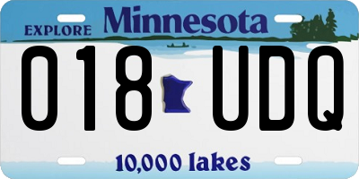 MN license plate 018UDQ