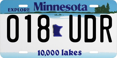 MN license plate 018UDR