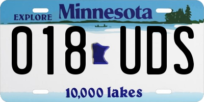 MN license plate 018UDS